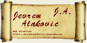 Jevrem Alaković vizit kartica